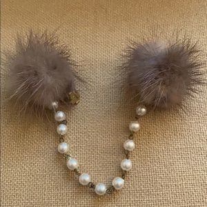 Mink and pearl vintage sweater clip